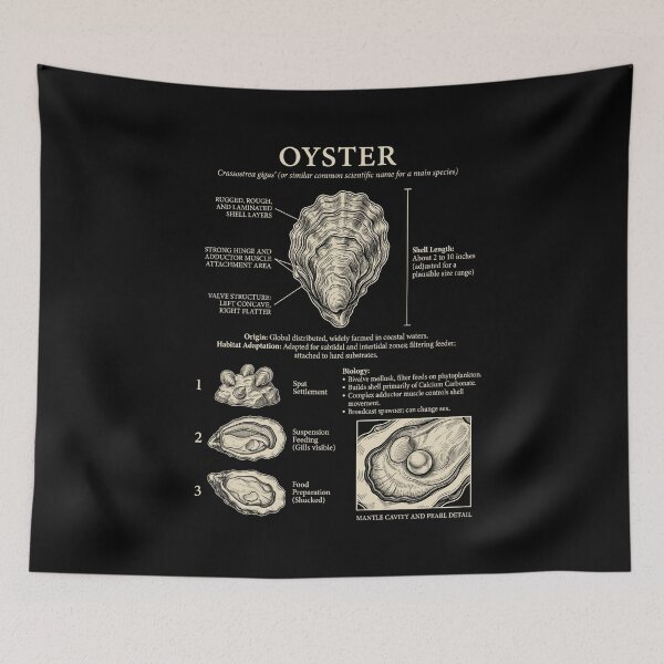 Item preview, Oyster Scientific Anatomy Biology Animal Lover designed and sold by Kimberley King Art  King Art.