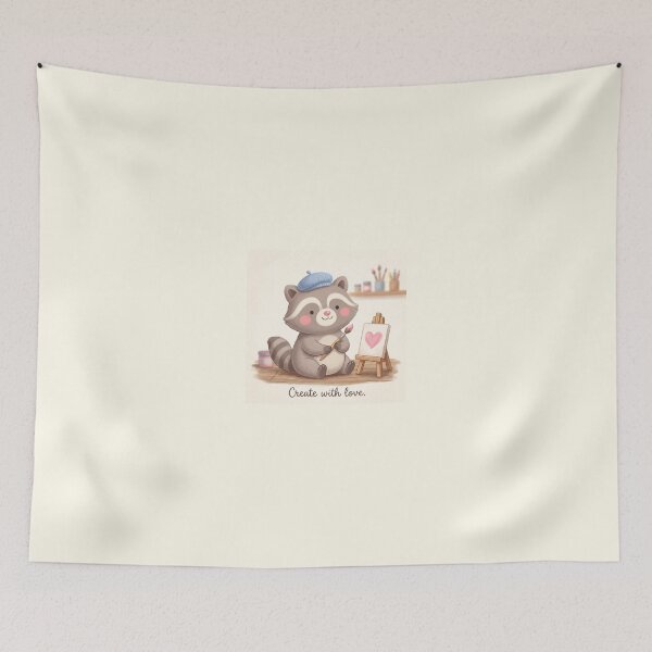 Item preview, Create with Love Raccoon Shirt | Cute Artist Raccoon Illustration designed and sold by DmaarGroup.