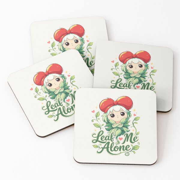Item preview, Leaf Me Alone - Funny Cute Kawaii Plant Girl designed and sold by BlackSector77.