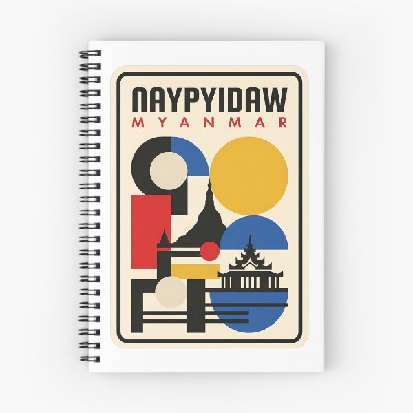 Item preview, Naypyidaw Myanmar Bauhaus Style Geometric Travel Art designed and sold by k3rstman1.