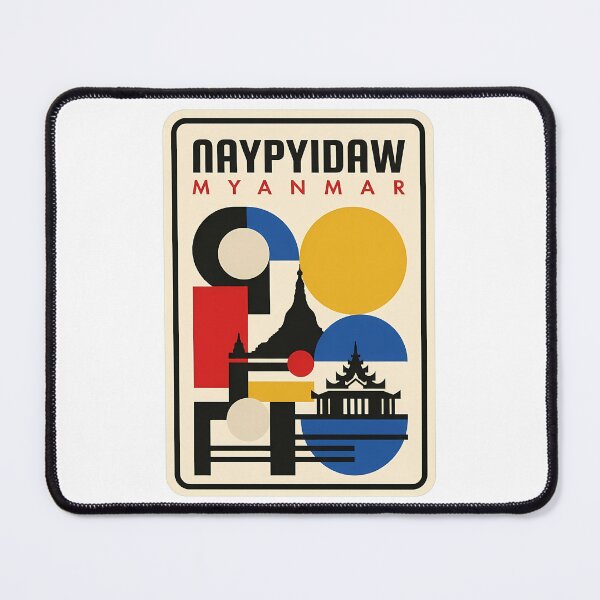 Item preview, Naypyidaw Myanmar Bauhaus Style Geometric Travel Art designed and sold by k3rstman1.