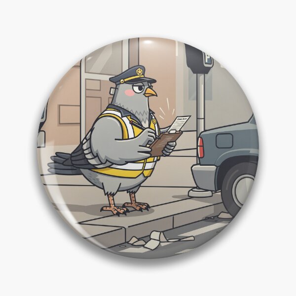 Item preview, Pigeon Parking Enforcement Officer Funny Art designed and sold by PictorialWhimsy.