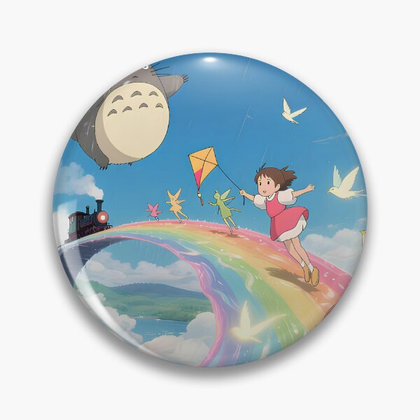 Item preview, Cute kawaii art girl [[totoros]] walk -%[ghiblis]%- rainbow aways  designed and sold by kuumeiji.