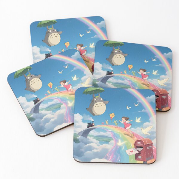 Item preview, Cute kawaii art girl [[totoros]] walk -%[ghiblis]%- rainbow aways  designed and sold by kuumeiji.