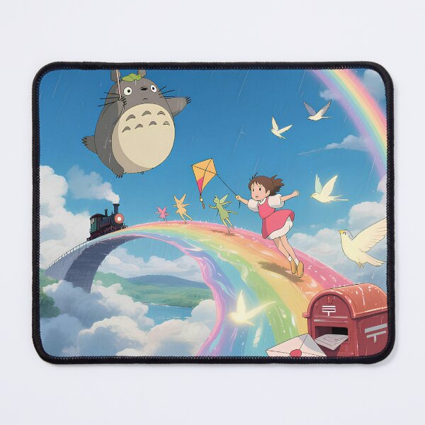 Item preview, Cute kawaii art girl [[totoros]] walk -%[ghiblis]%- rainbow aways  designed and sold by kuumeiji.