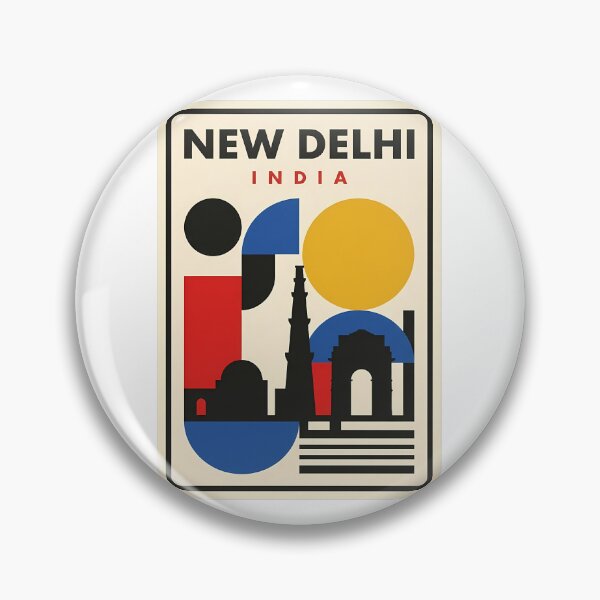 Item preview, New Delhi India Geometric Bauhaus Minimalist Landmark designed and sold by k3rstman1.