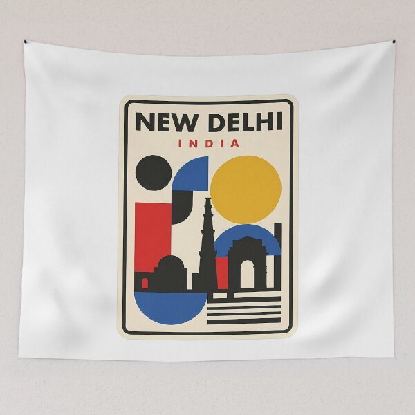 Item preview, New Delhi India Geometric Bauhaus Minimalist Landmark designed and sold by k3rstman1.