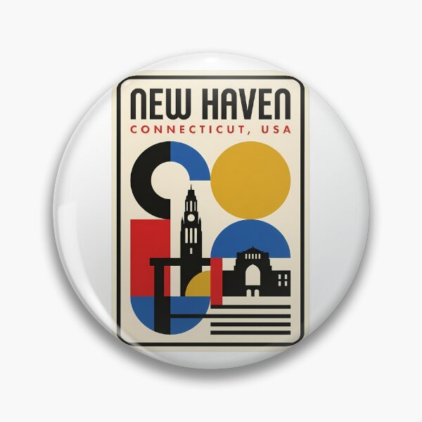 Item preview, Retro New Haven Connecticut Bauhaus Style Skyline designed and sold by k3rstman1.