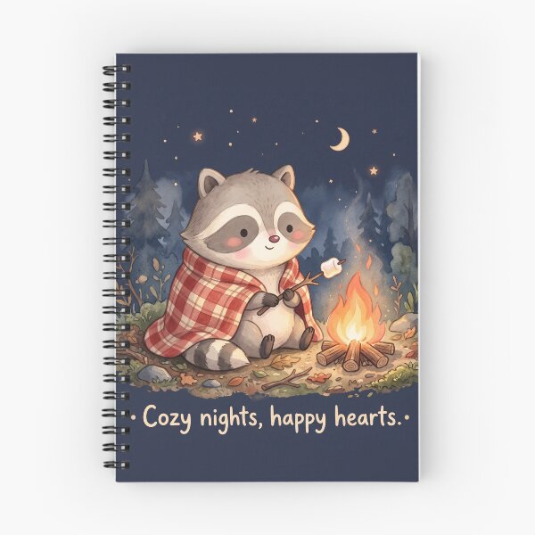 Item preview, Cozy Nights Happy Hearts Raccoon Shirt | Cute Camping Raccoon Illustration designed and sold by DmaarGroup.