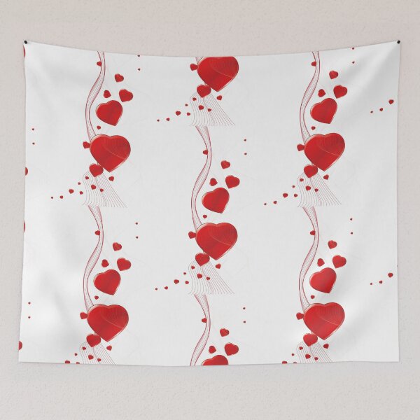 Item preview, Glossy 3D Red Hearts – Romantic Floating Hearts with Elegant Swirls designed and sold by RaresS.