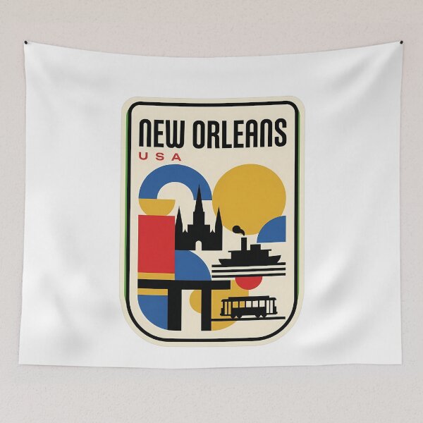 Item preview, Retro New Orleans Louisiana Geometric Landmarks designed and sold by k3rstman1.
