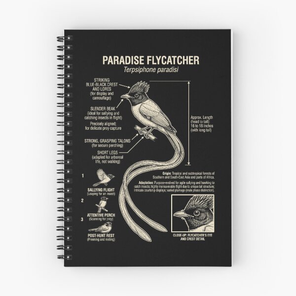 Item preview, Paradise Flycatcher Scientific Anatomy Ornithology Animal Lover designed and sold by Kimberley King Art  King Art.