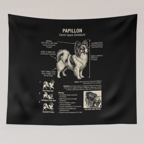 Item preview, Papillon Scientific Anatomy Biology Dog Lover designed and sold by Kimberley King Art  King Art.