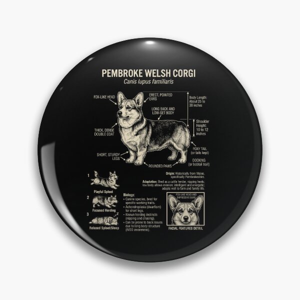 Item preview, Pembroke Welsh Corgi Scientific Anatomy Biology Dog Lover designed and sold by Kimberley King Art  King Art.