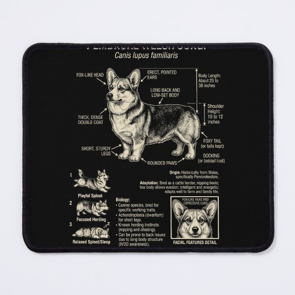 Item preview, Pembroke Welsh Corgi Scientific Anatomy Biology Dog Lover designed and sold by Kimberley King Art  King Art.