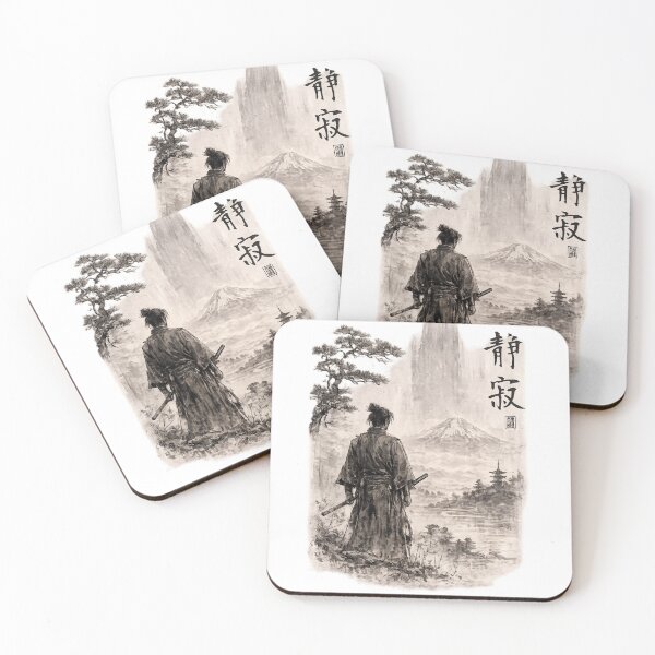 Item preview, Seijaku – Japanese Zen Serenity | Sumi-e Samurai Art designed and sold by AndrewYoko.