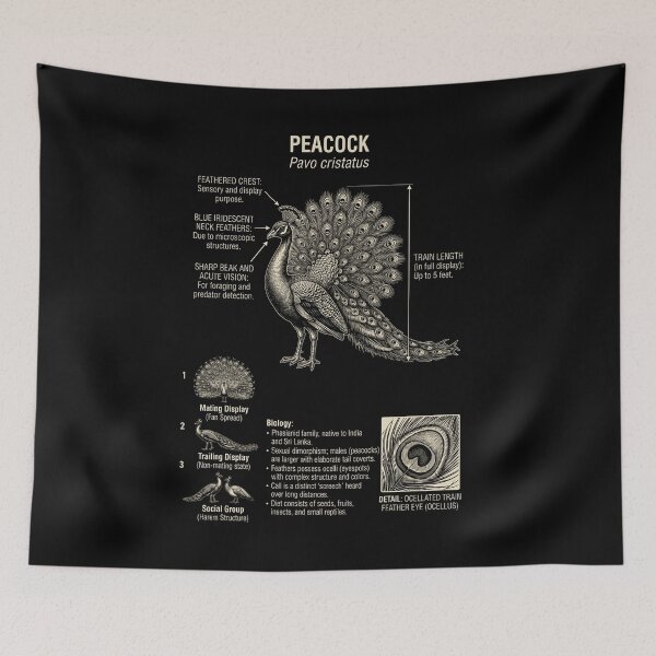 Item preview, Peacock Scientific Anatomy Ornithology Animal Lover designed and sold by Kimberley King Art  King Art.