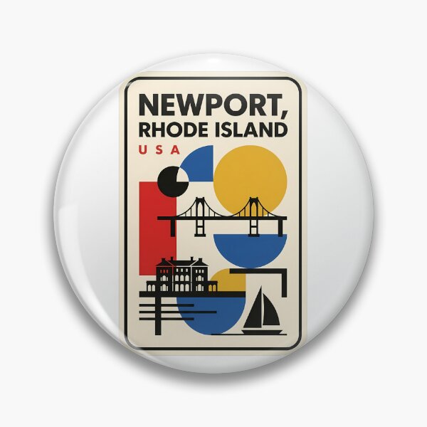 Item preview, Newport Rhode Island Retro Geometric Coastal Scene designed and sold by k3rstman1.