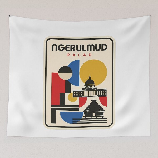 Item preview, Ngerulmud Palau Bauhaus Style Geometric Travel Scene designed and sold by k3rstman1.