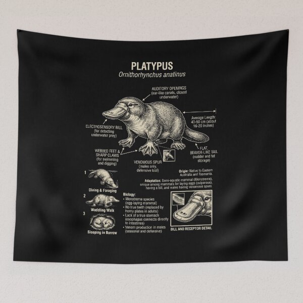 Item preview, Platypus Scientific Anatomy Biology Animal Lover designed and sold by Kimberley King Art  King Art.