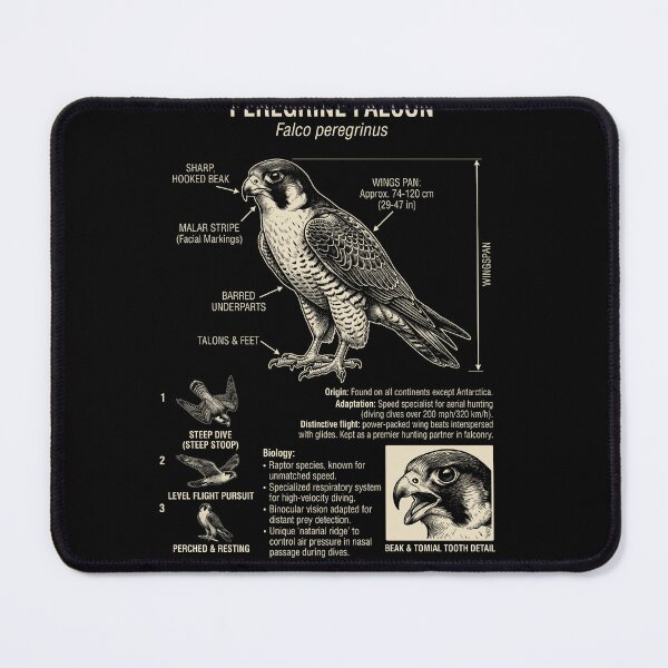 Item preview, Peregrine Falcon Scientific Anatomy Ornithology Animal Lover designed and sold by Kimberley King Art  King Art.