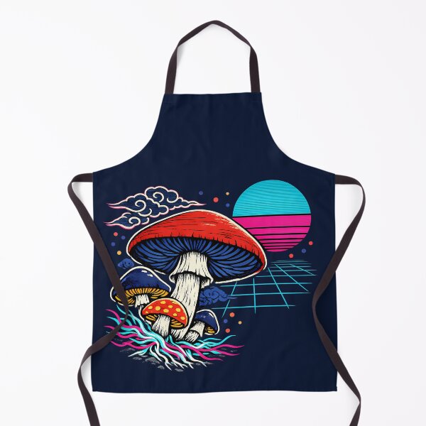 Item preview, Neon Retro Synthwave Ukiyo‑E Mushrooms designed and sold by KungPowUnicorn.