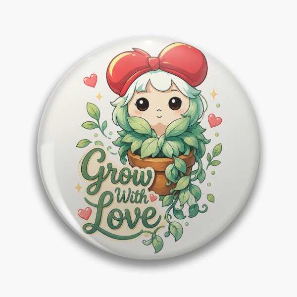 Item preview, Grow With Love - Cute Kawaii Plant Girl Romance Pun designed and sold by BlackSector77.