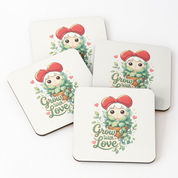 Item preview, Grow With Love - Cute Kawaii Plant Girl Romance Pun designed and sold by BlackSector77.