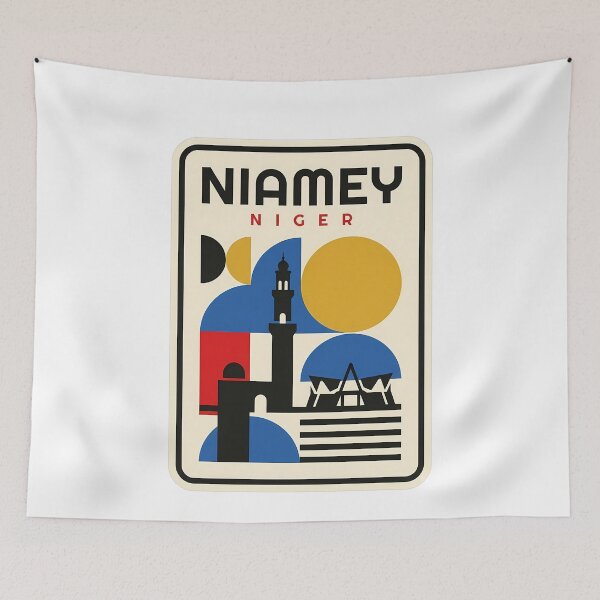 Item preview, Niamey Niger Geometric Mid Century Modern City designed and sold by k3rstman1.