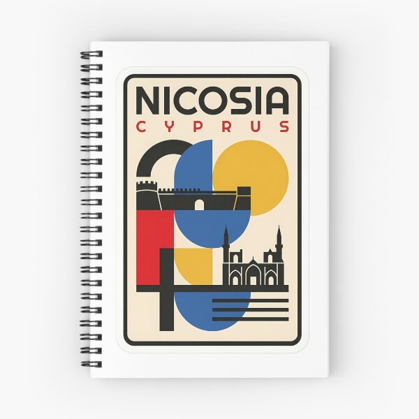 Artikelvorschau, Vintage Nikosia Zypern Geometrisches Bauhaus Reiseplakat entworfen und verkauft von k3rstman1.