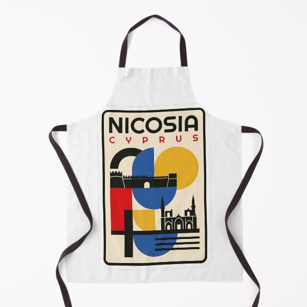 Item preview, Vintage Nicosia Cyprus Geometric Bauhaus Travel Poster designed and sold by k3rstman1.