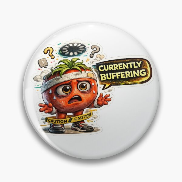 Item preview, Brain Currently Buffering Funny Tomato Character Overthinking Mental Burnout designed and sold by Bhinfy.