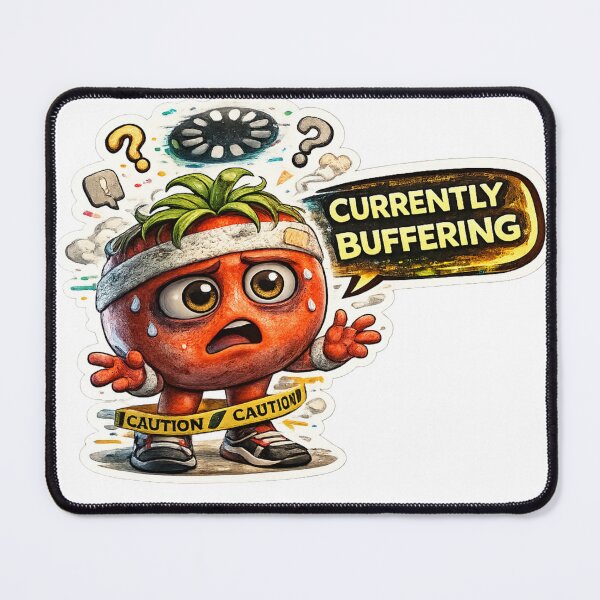 Item preview, Brain Currently Buffering Funny Tomato Character Overthinking Mental Burnout designed and sold by Bhinfy.