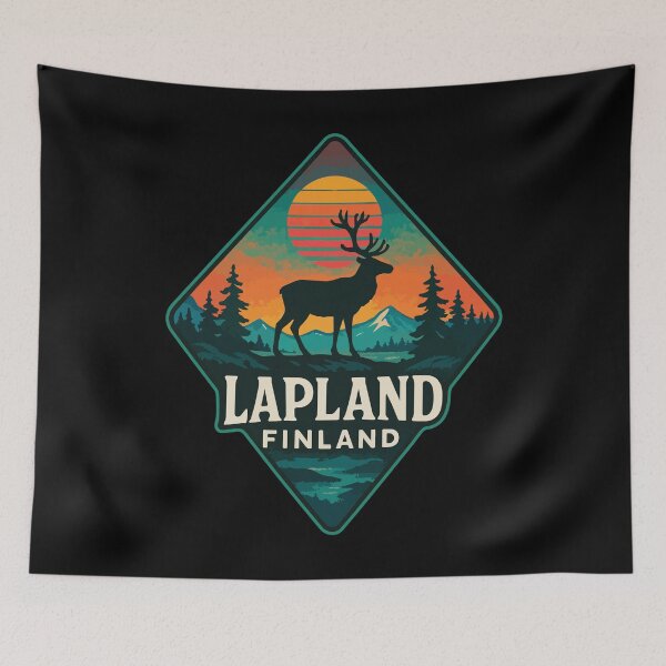 Item preview, Lapland Finland Retro Trippy Art Travel designed and sold by TomFrontierArt.