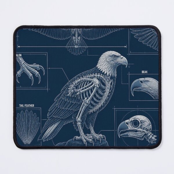 Item preview, Bald Eagle Blueprint Anatomy T-Shirt, Eagle Skeleton Schematic Tee, Birds of Prey Technical Drawing Shirt, Navy Blue Birdwatcher Gift, Talon Diagram Graphic designed and sold by SunnyDesign82.