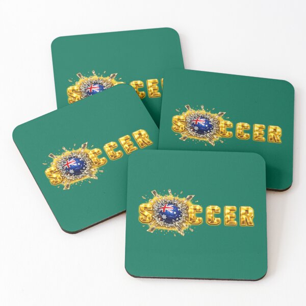 Item preview, Gold SOCCER Australia Flag Ball Breaking Through — Matildas Socceroos Football Fan Art Tee, Sticker, Poster designed and sold by thesmilngnature.