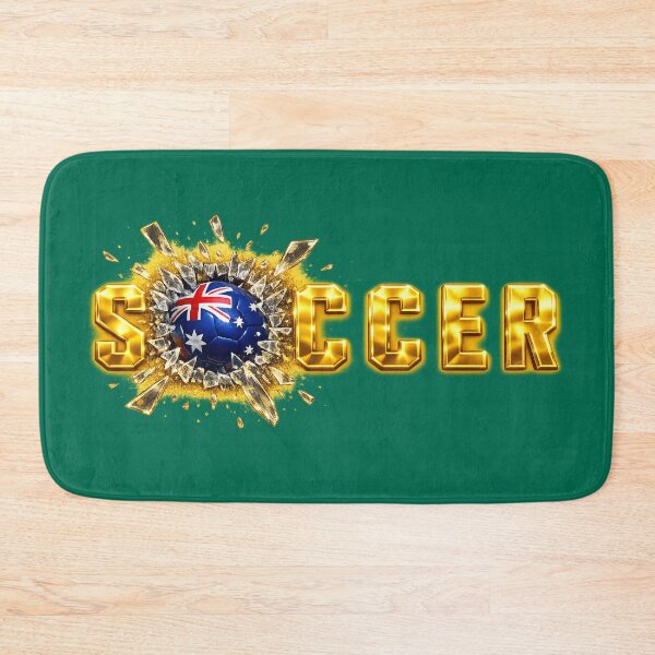 Item preview, Gold SOCCER Australia Flag Ball Breaking Through — Matildas Socceroos Football Fan Art Tee, Sticker, Poster designed and sold by thesmilngnature.