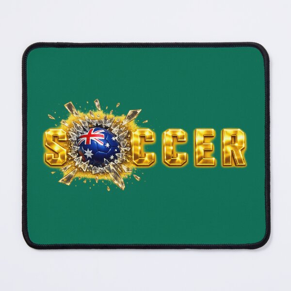 Item preview, Gold SOCCER Australia Flag Ball Breaking Through — Matildas Socceroos Football Fan Art Tee, Sticker, Poster designed and sold by thesmilngnature.
