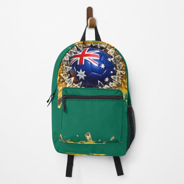 Item preview, Gold SOCCER Australia Flag Ball Breaking Through — Matildas Socceroos Football Fan Art Tee, Sticker, Poster designed and sold by thesmilngnature.