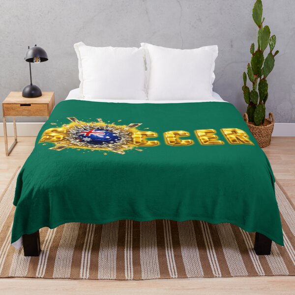 Item preview, Gold SOCCER Australia Flag Ball Breaking Through — Matildas Socceroos Football Fan Art Tee, Sticker, Poster designed and sold by thesmilngnature.