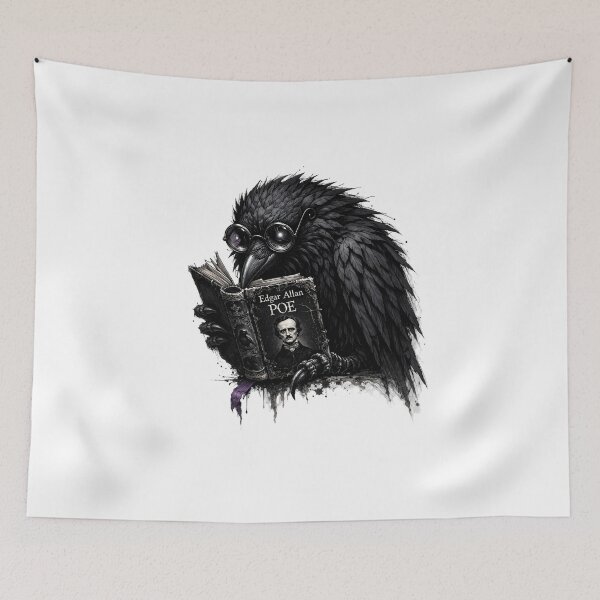 Item preview, Gothic Raven Reading Edgar Allan Poe designed and sold by Creep-elina.