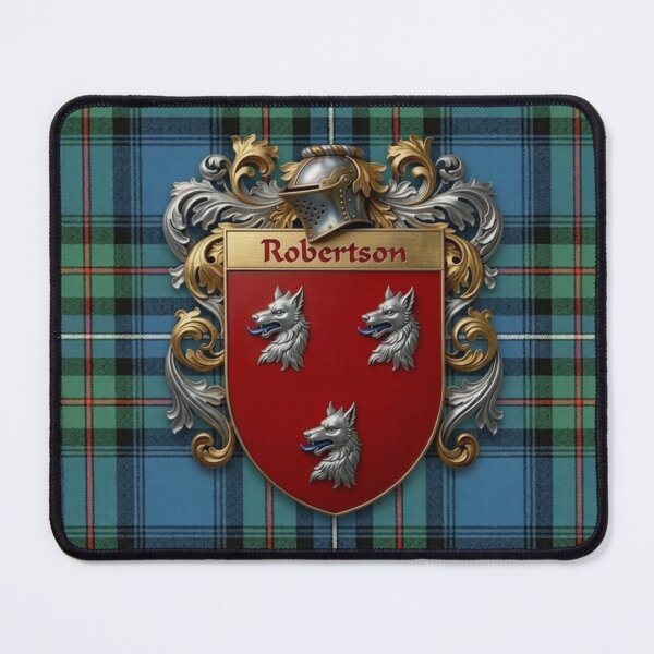Item preview, Robertson Shield 3D and Ancient Hunting Tartan designed and sold by Kirrindy Designs.
