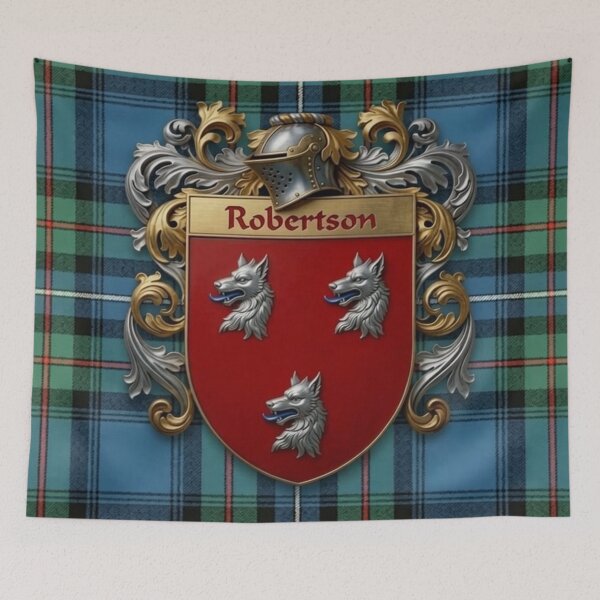 Item preview, Robertson Shield 3D and Ancient Hunting Tartan designed and sold by Kirrindy Designs.
