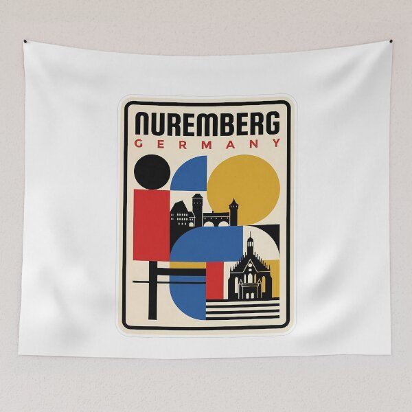 Item preview, Nuremberg Germany Retro Bauhaus Geometric Cityscape designed and sold by k3rstman1.