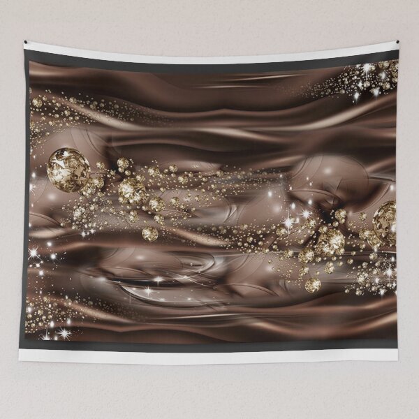 Item preview, Luxurious Brown and Gold Sparkle – Flowing Ribbons with Glittering Dust designed and sold by RaresS.