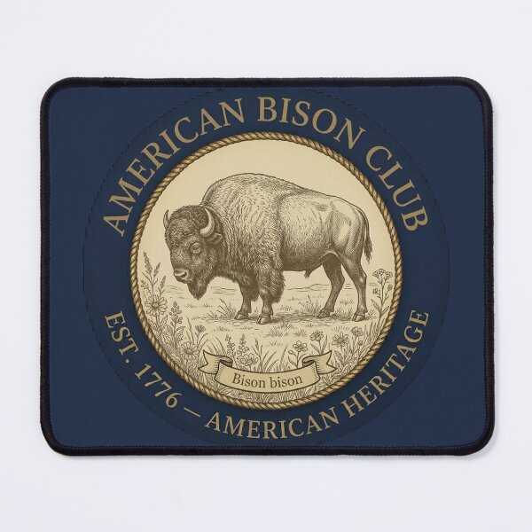 Item preview, American Bison Club Heritage Vintage Badge Est 1776 designed and sold by CalmCapy Co.