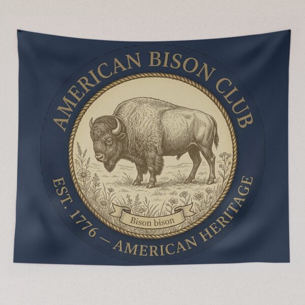 Item preview, American Bison Club Heritage Vintage Badge Est 1776 designed and sold by CalmCapy Co.