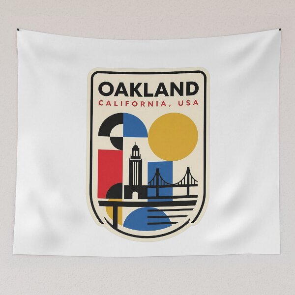 Item preview, Oakland California Retro Geometric Skyline Travel Souvenir designed and sold by k3rstman1.