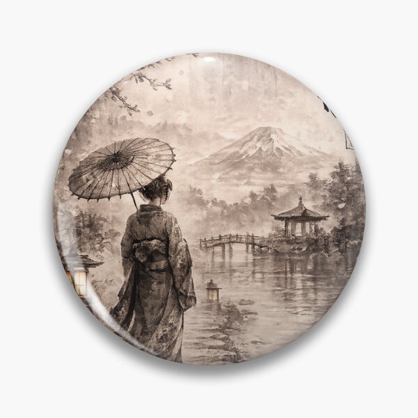 Item preview, Seijaku – Japanese Geisha | Sumi-e Samurai Art designed and sold by AndrewYoko.