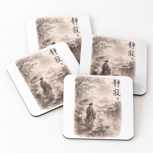 Item preview, Seijaku – Japanese Geisha | Sumi-e Samurai Art designed and sold by AndrewYoko.